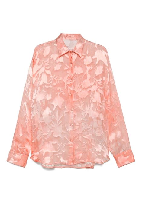 Camicia a fiori jacquard in rosa corallo Ermanno Scervino - donna ERMANNO SCERVINO | D462K751YSHS4689